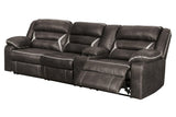 Kincord Midnight Faux Leather 2-Piece Power Reclining Sectional - Ella Furniture