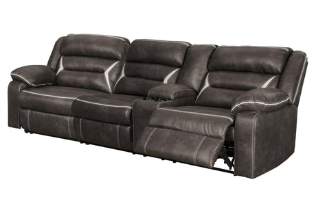 Kincord Midnight Faux Leather 2-Piece Power Reclining Sectional - Ella Furniture