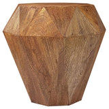 Jacinto Octagonal Solid Mango Wood Side Table Natural Brown 931158 - Ella Furniture