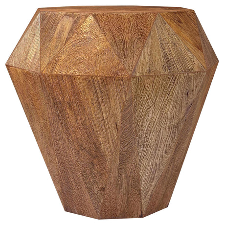 Jacinto Octagonal Solid Mango Wood Side Table Natural Brown 931158 - Ella Furniture