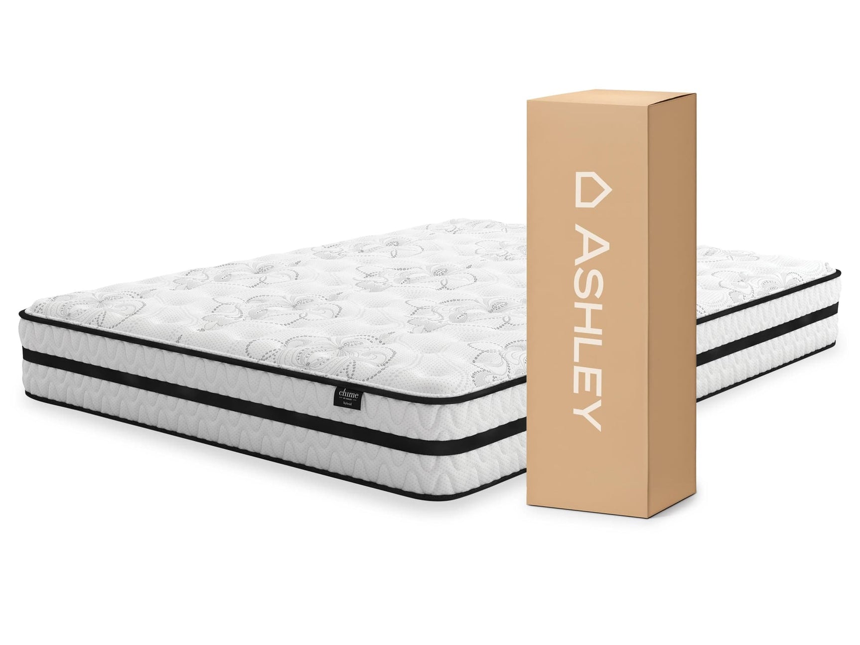 Chime 10 Inch Hybrid White Twin Mattress In A Box - Ella Furniture