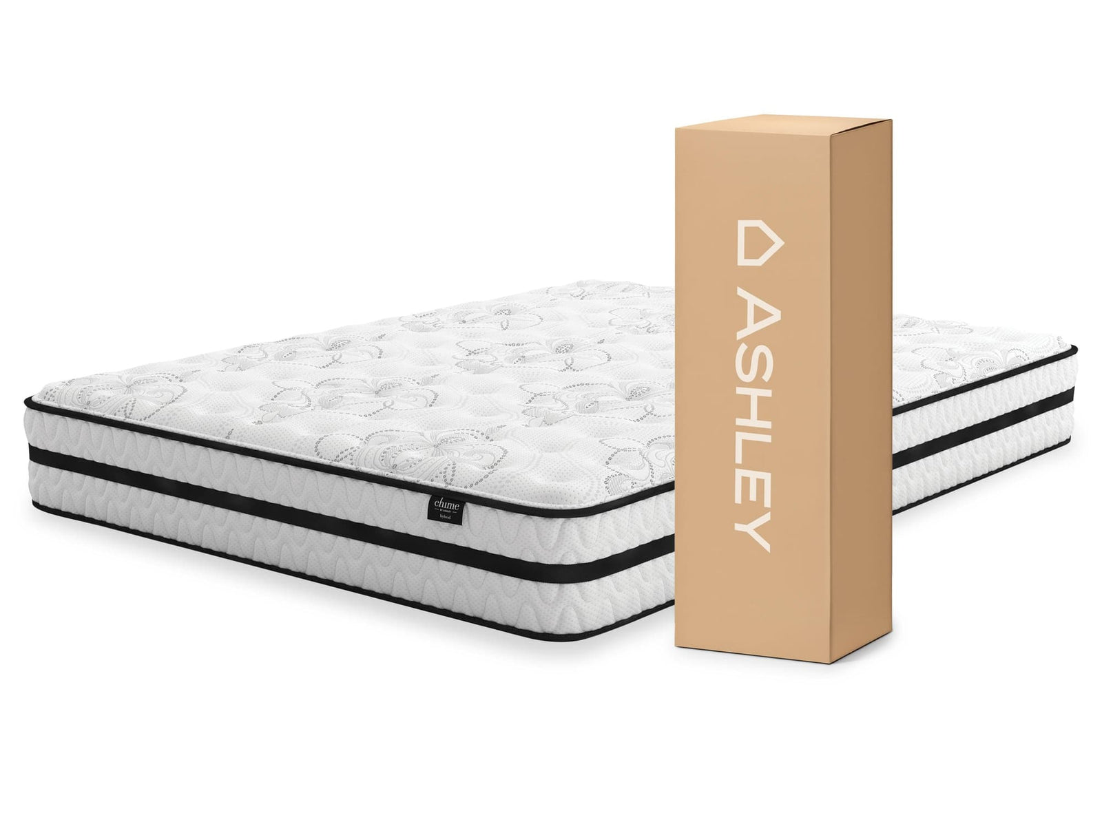 Chime 10 Inch Hybrid White Twin Mattress In A Box - Ella Furniture