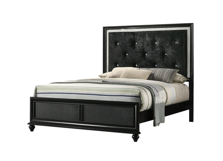 Lila Black Modern Contemporary Solid Wood Velvet Upholstered Tufted King Bed - Ella Furniture