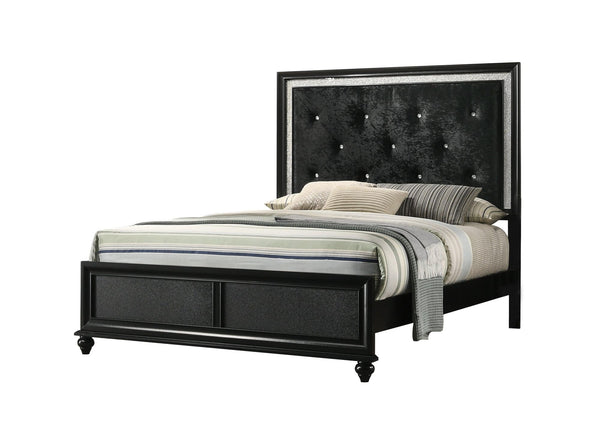 Lila Black Modern Contemporary Solid Wood Velvet Upholstered Tufted King Bed - Ella Furniture