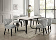 Hamilton White Silver Dining Table + 6 Chair Set - Ella Furniture