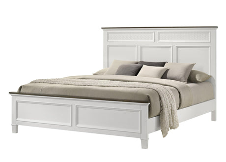 Everdeen White Modern Contemporary Solid Wood King Bed - Ella Furniture