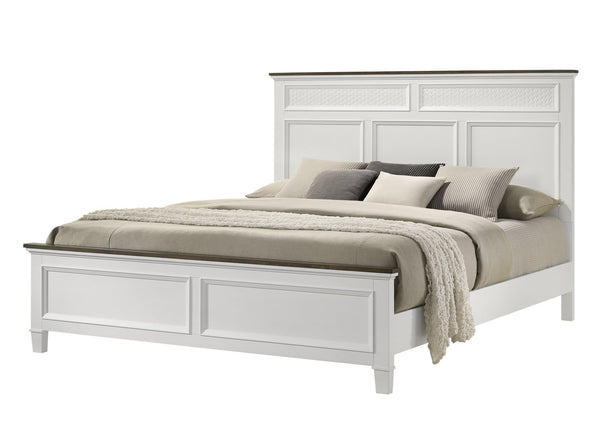 Everdeen White Modern Contemporary Solid Wood King Bed - Ella Furniture