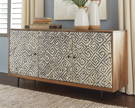 Kerrings Brown/Black/white Accent Cabinet - Ella Furniture