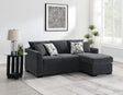 Storey Upholstered Sleeper Sectional Chaise Sofa Dark Grey 504777 - Ella Furniture