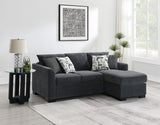 Storey Upholstered Sleeper Sectional Chaise Sofa Dark Grey 504777 - Ella Furniture