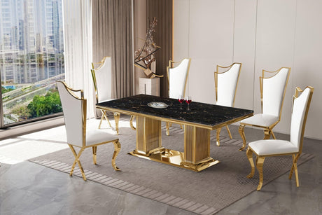 D7071 - Dining Table + 6 Chair Set - Ella Furniture