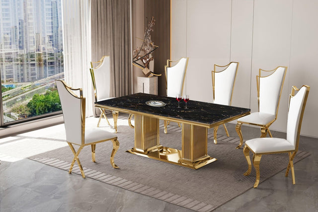 D7071 - Dining Table + 6 Chair Set - Ella Furniture