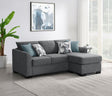 Storey Upholstered Sleeper Sectional Chaise Sofa Grey 504779 - Ella Furniture