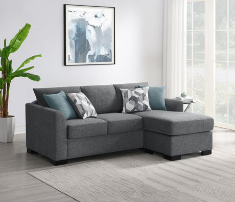 Storey Upholstered Sleeper Sectional Chaise Sofa Grey 504779 - Ella Furniture