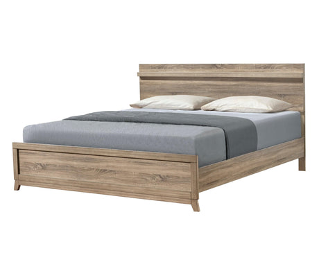Tilston Brown Modern Contemporary Solid Wood And Veneers King Bed - Ella Furniture