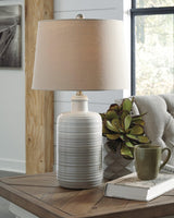 Marnina Taupe Table Lamp (Set Of 2) - Ella Furniture