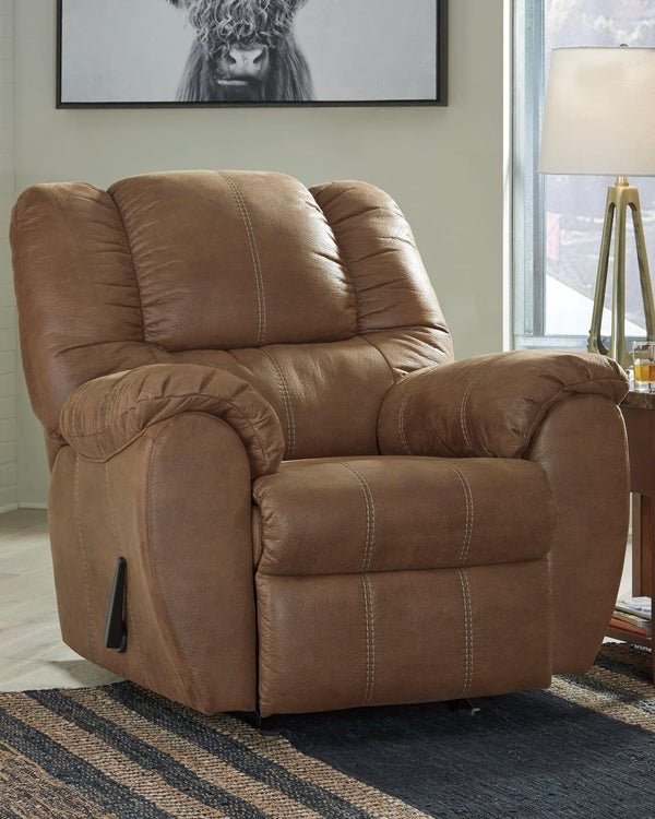 Mcgann Saddle Faux Leather Recliner - Ella Furniture