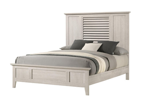 Sarter White Modern Contemporary Solid Wood And Veneers King Bed - Ella Furniture