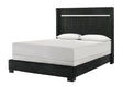 Gennro Black Modern Contemporary Solid Wood Velvet Upholstered King Bed - Ella Furniture