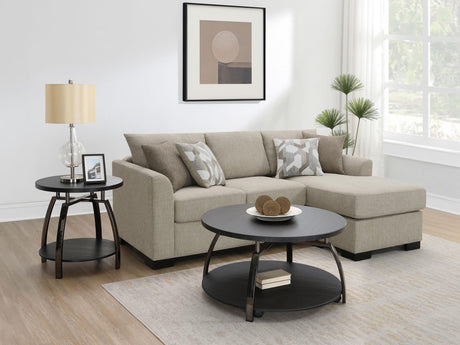 Storey Upholstered Sleeper Sectional Chaise Sofa Camel 504778 - Ella Furniture