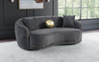 Brookside Velvet Upholstered Curved Sofa Dark Grey 504844 - Ella Furniture