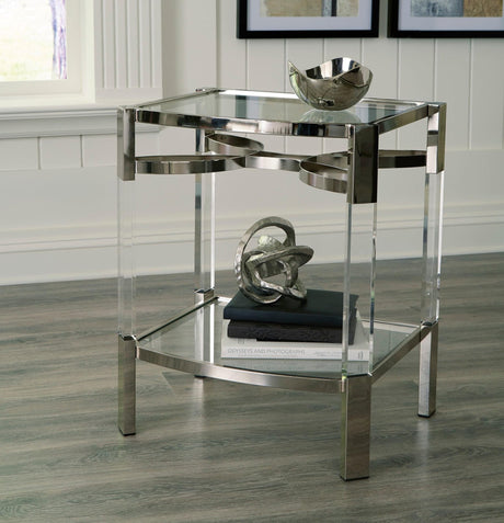 Clear/silver Accent Table - Ella Furniture