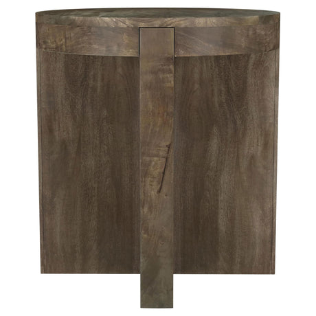 Kinkaid Round Solid Mango Wood End Table Brown 710137 - Ella Furniture