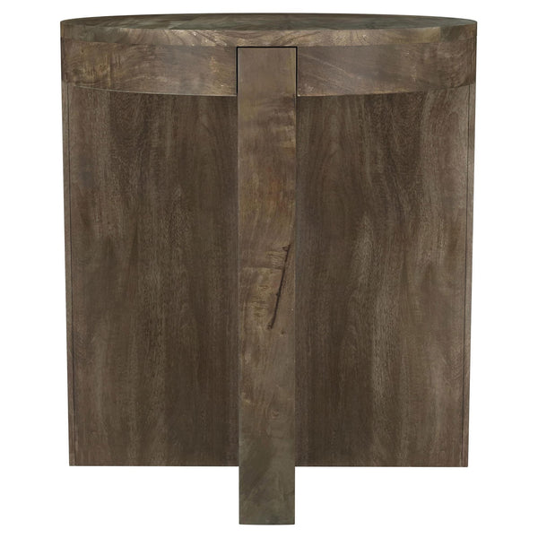 Kinkaid Round Solid Mango Wood End Table Brown 710137 - Ella Furniture