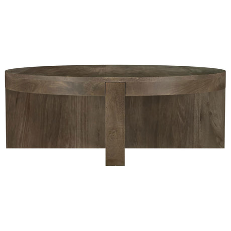 Kinkaid Round Solid Mango Wood Coffee Table Brown 710138 - Ella Furniture