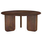 Dale Round Solid Mango Wood Coffee Table Brown 721998 - Ella Furniture