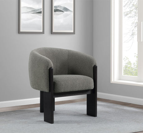 Valdez Boucle Upholstered Barrel Back Accent Chair Brown 903166 - Ella Furniture