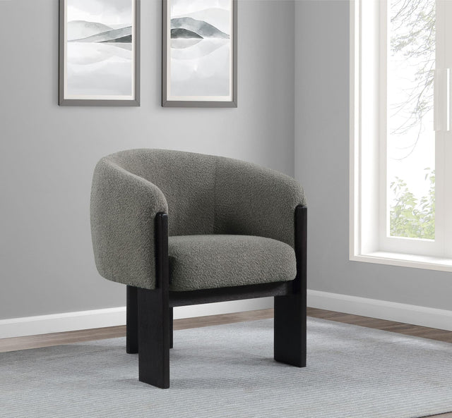 Valdez Boucle Upholstered Barrel Back Accent Chair Brown 903166 - Ella Furniture