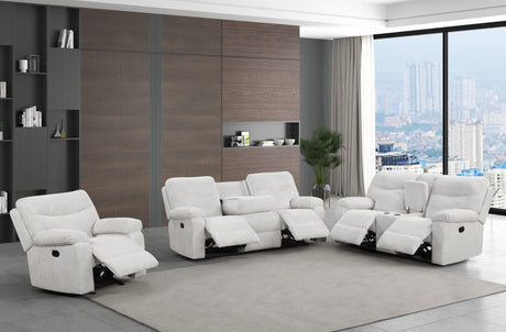 Bravo - Beige 3Pc Reclining Set - Ella Furniture