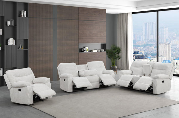 Bravo - Beige 3Pc Reclining Set - Ella Furniture