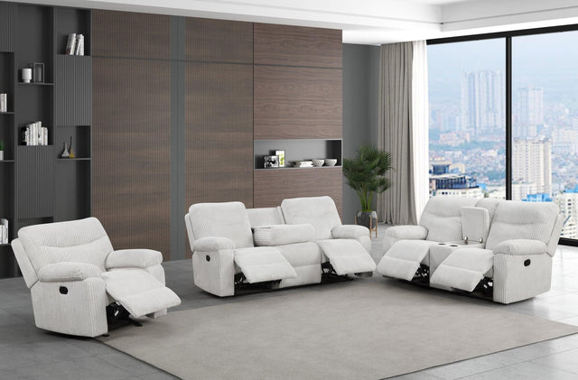 Bravo - Beige 3Pc Reclining Set - Ella Furniture