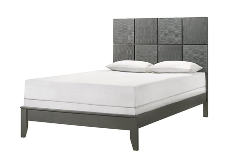 Denker Gunmetal Modern Contemporary Solid Wood Queen Bed - Ella Furniture