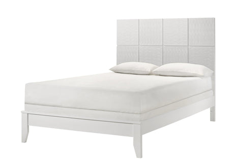 Denker-evan White Modern Contemporary Solid Wood Queen Bed - Ella Furniture