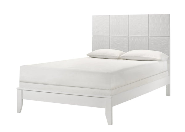 Denker-evan White Modern Contemporary Solid Wood Queen Bed - Ella Furniture