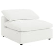 Raleigh Boucle Upholstered Armless Chair Ivory 551751 - Ella Furniture