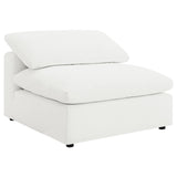 Raleigh Boucle Upholstered Armless Chair Ivory 551751 - Ella Furniture