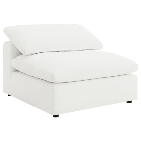Raleigh Boucle Upholstered Armless Chair Ivory 551751 - Ella Furniture
