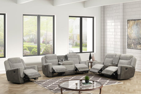 Lisa - Gray 3Pc Reclining Set - Ella Furniture