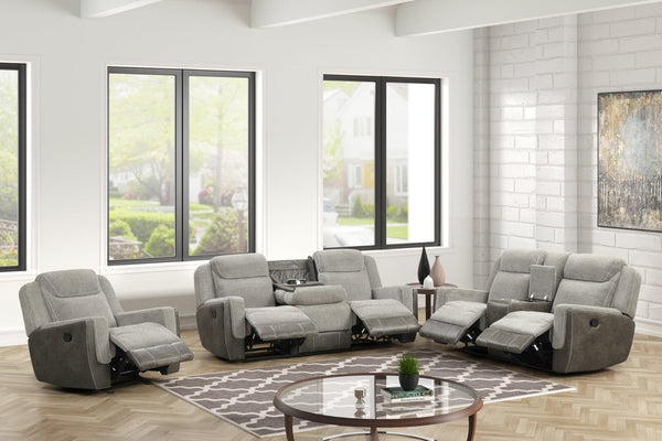 Lisa - Gray 3Pc Reclining Set - Ella Furniture