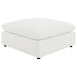 Raleigh Boucle Upholstered Ottoman Ivory 551753 - Ella Furniture