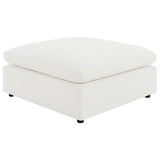 Raleigh Boucle Upholstered Ottoman Ivory 551753 - Ella Furniture