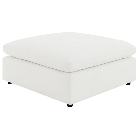 Raleigh Boucle Upholstered Ottoman Ivory 551753 - Ella Furniture