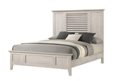 Sarter White Modern Contemporary Solid Wood And Veneers Queen Bed - Ella Furniture
