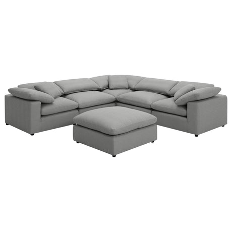 Raleigh 6-piece Boucle Upholstered Modular Sectional Grey 551754-SETA - Ella Furniture