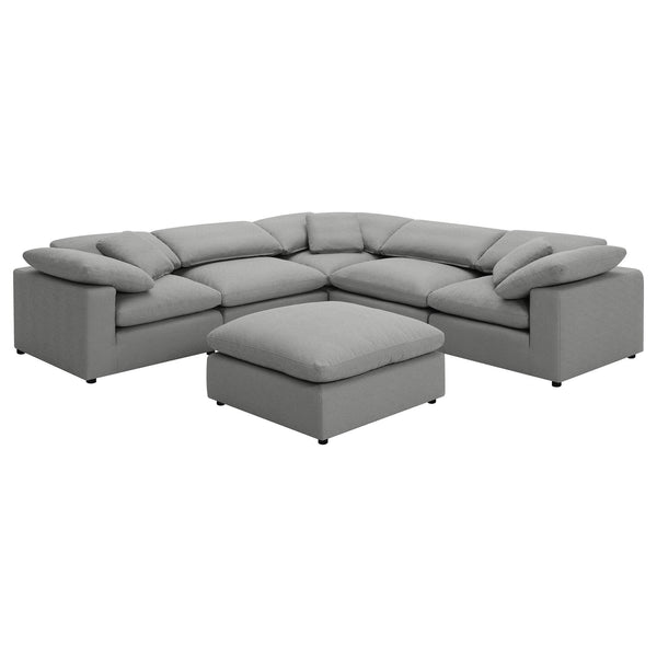Raleigh 6-piece Boucle Upholstered Modular Sectional Grey 551754-SETA - Ella Furniture