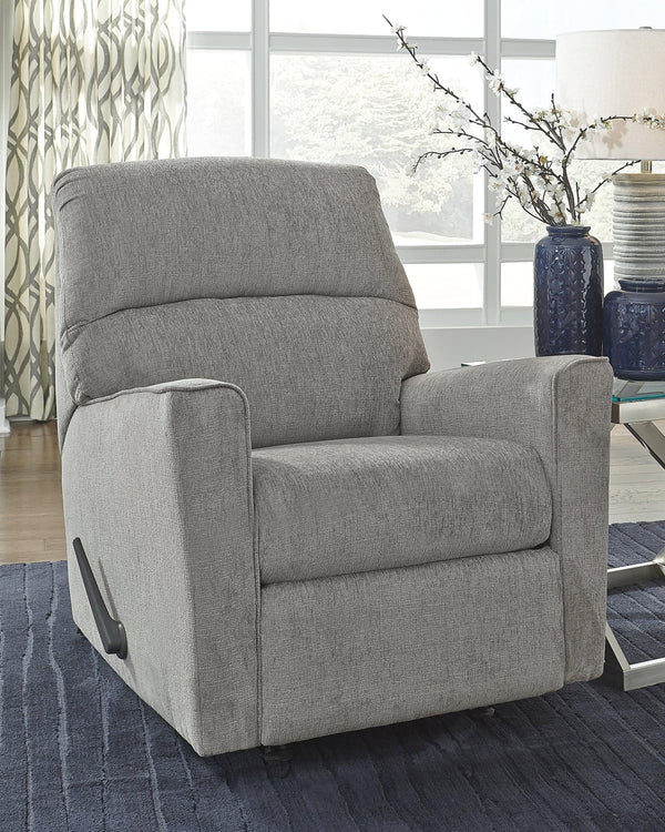 Altari Alloy Chenille Recliner - Ella Furniture
